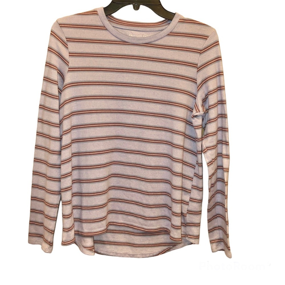 American Eagle Striped Soft‎ lightweight Sweater Purple medium